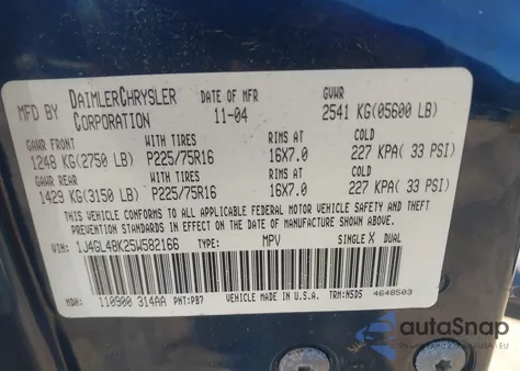 2005 Jeep Liberty Sport from USA, damaged, VIN 1J4GL48K25W582166